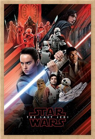 Framed Framed The Last Jedi Red Montage - Star Wars