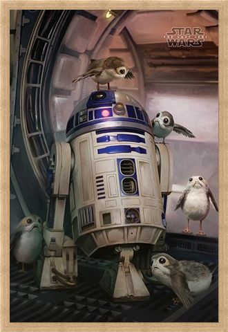 Framed Framed R2-D2 & Porgs - Star Wars The Last Jedi