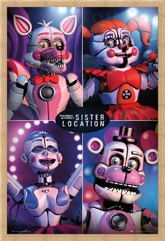 Framed Framed Sister Location Quad - Five Nights at Freddy's