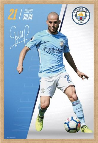 Framed Framed Silva 17-18 - Manchester City