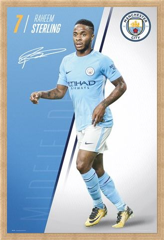 Framed Framed Sterling 17-18 - Manchester City