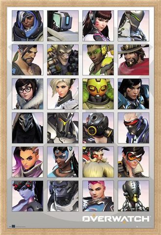 Framed Framed Character Portraits - Overwatch