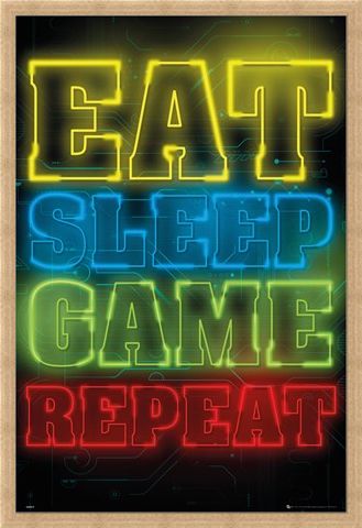 Framed Framed Eat Sleep Game Repeat - Gaming