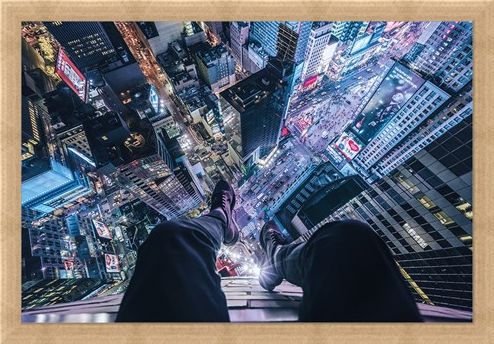 Framed Framed The City That Never Sleeps - On The Edge Of Times Square