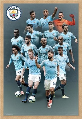 Framed Framed Manchester City Players 18-19 - The Citizens