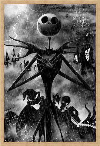 Framed Framed Stormy Night - Nightmare Before Christmas