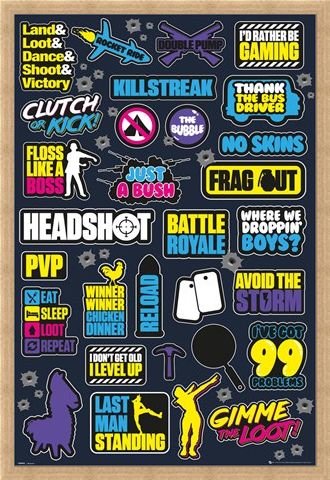 Framed Framed Eat, Sleep, Loot, Repeat - Battle Royale Infographic