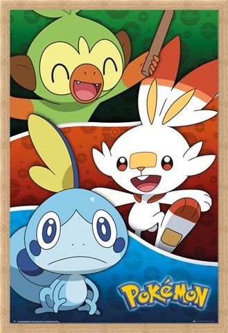 Framed Framed Galar Starters - Pokemon