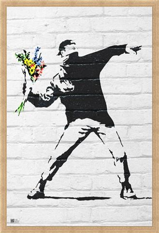Framed Framed Flower Bomber - Banksy