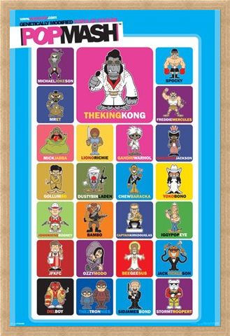Framed Framed PopMash Characters - Genetically Modified Modern Culture