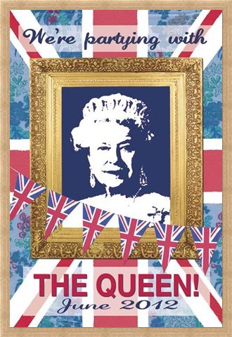 Framed Framed We're Partying with The Queen - Martin Wiscombe