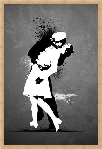 Framed Framed War's End Kiss - Love in Black and White