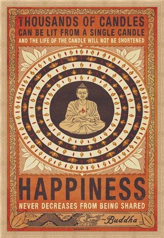 Framed Framed Happiness - Buddhist Values