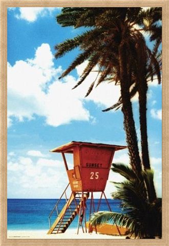 Framed Framed Lifeguard Hut - Paradise