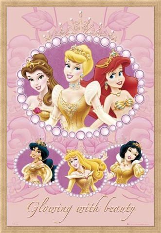 Framed Framed Glowing with Beauty - Walt Disney Princesses