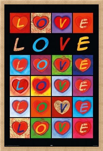 Framed Framed Love Hearts - Love Collage