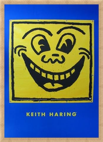 Framed Framed Untitled (Happy Face) - Keith Haring