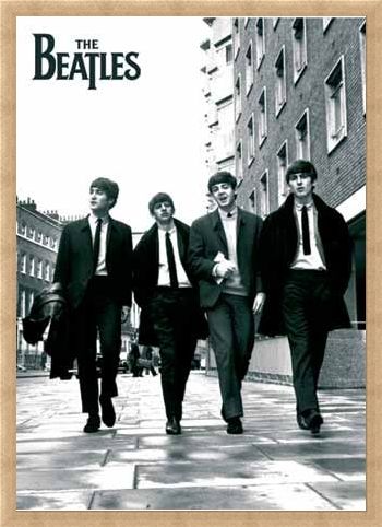 Framed Framed Beatles In London, Black and White Photo - The Beatles
