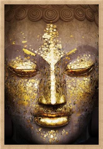 Framed Framed Speckled in Gold - The Face of the Buddha