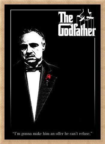 Framed Framed Don Vito Corleone with a Red Rose - The Godfather