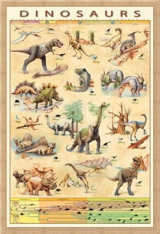 Framed Framed Dinosaurs Species - Jurassic Age Timeline