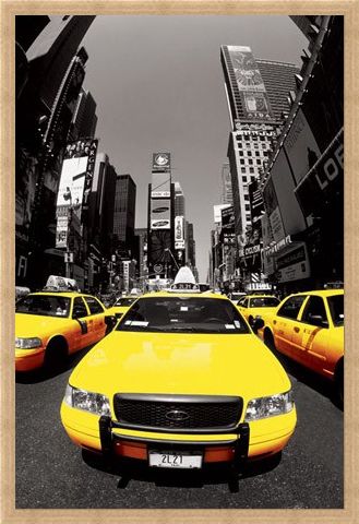 Framed Framed Yellow Cabs - New York City