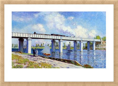 Framed Framed The Railway Bridge to Argenteuil - Claude Monet