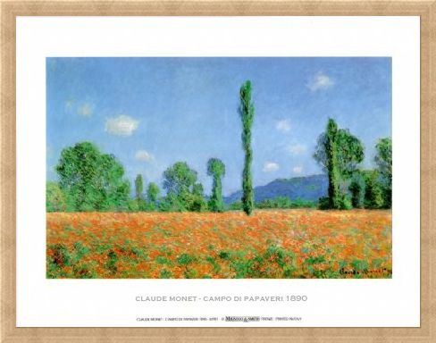 Framed Framed Poppy Field - Claude Monet