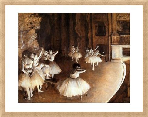 Framed Framed The Rehearsal on Stage - Edgar Degas