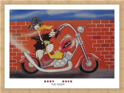 Framed Framed The Rider - Rudy Duck by G Servello