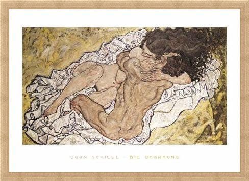 Framed Framed The Embrace (Lovers II), 1917 - Egon Schiele