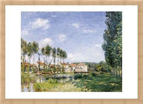 Framed Framed Moret, On the Banks of the Loing - Alfred Sisley
