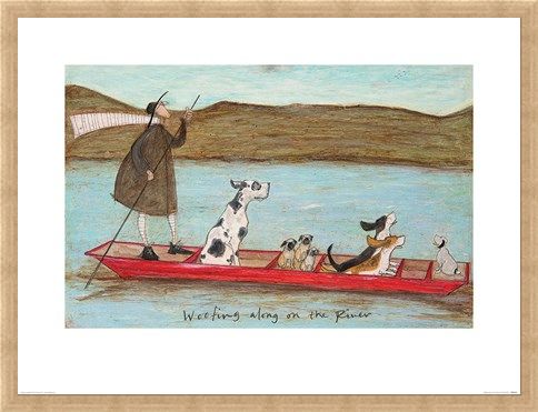 Framed Framed Woofing along on the River - Sam Toft