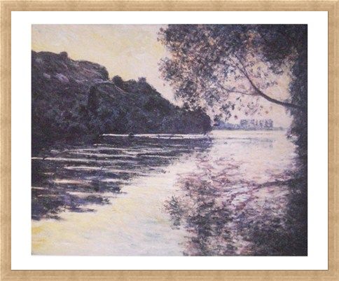 Framed Framed Effect of the Sun on The Seine - Claude Monet