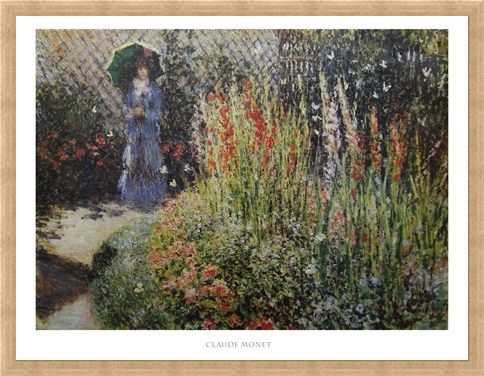 Framed Framed Gladioli - Claude Monet
