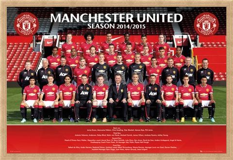 Framed Framed Team Photo - Manchester United 2014/15