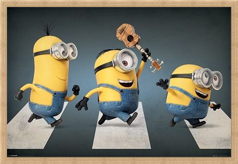 Framed Framed Minions Abbey Road - Stuart, Kevin and Bob