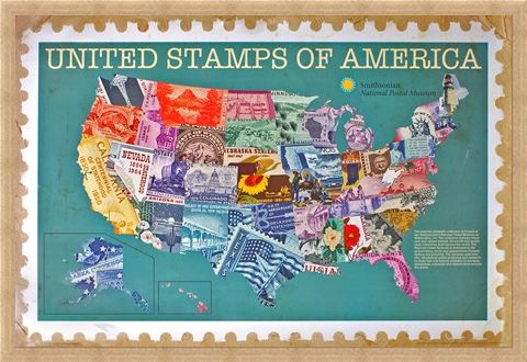 Framed Framed United Stamps Of America - The Smithsonian Institute