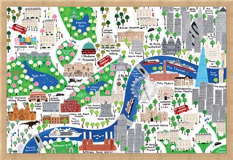 Framed Framed An Alternative Map Of London - Jamie Malone