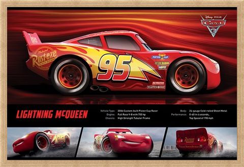 Framed Framed Lightning McQueen Stats - Cars 3