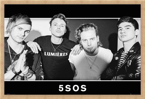 Framed Framed Group Black and White - 5 Seconds Of Summer