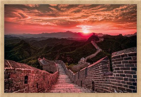 Framed Framed The Great Wall Of China Sunset - Travel
