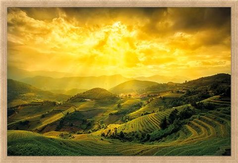 Framed Framed Rice Fields Of Yên Bái - Mountain Masterpiece