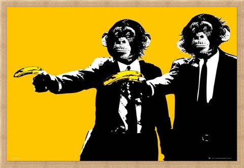 Framed Framed Hands Up! - Monkeys With Bananas