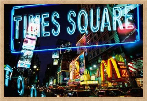 Framed Framed Neon Times Square - New York Night