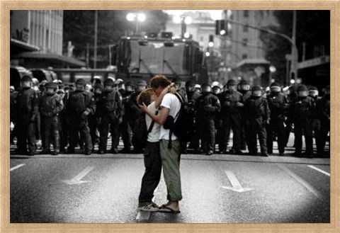 Framed Framed An Act of Defiance - Protest Kiss