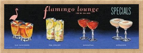 Framed Framed Flamingo Lounge - Cocktails All Around!