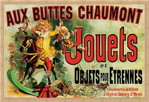 Framed Framed Aux Buttes Chaumont Jouets - Vintage Advertising Poster