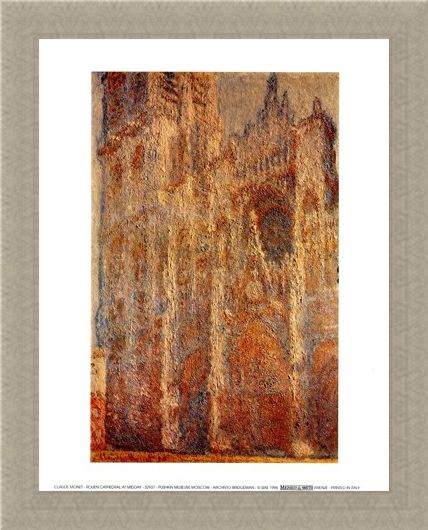 Framed Framed Rouen Cathedral At Midday - Claude Monet