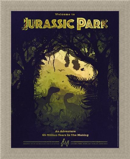 Framed Framed Dino Silhouette - Jurassic Park